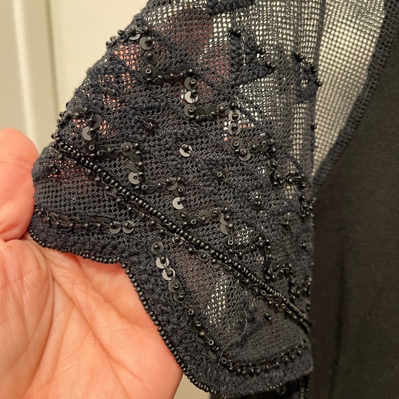 Lauren by Ralph Lauren. Black plus size fancy tee. 2X - Picture 7 of 8